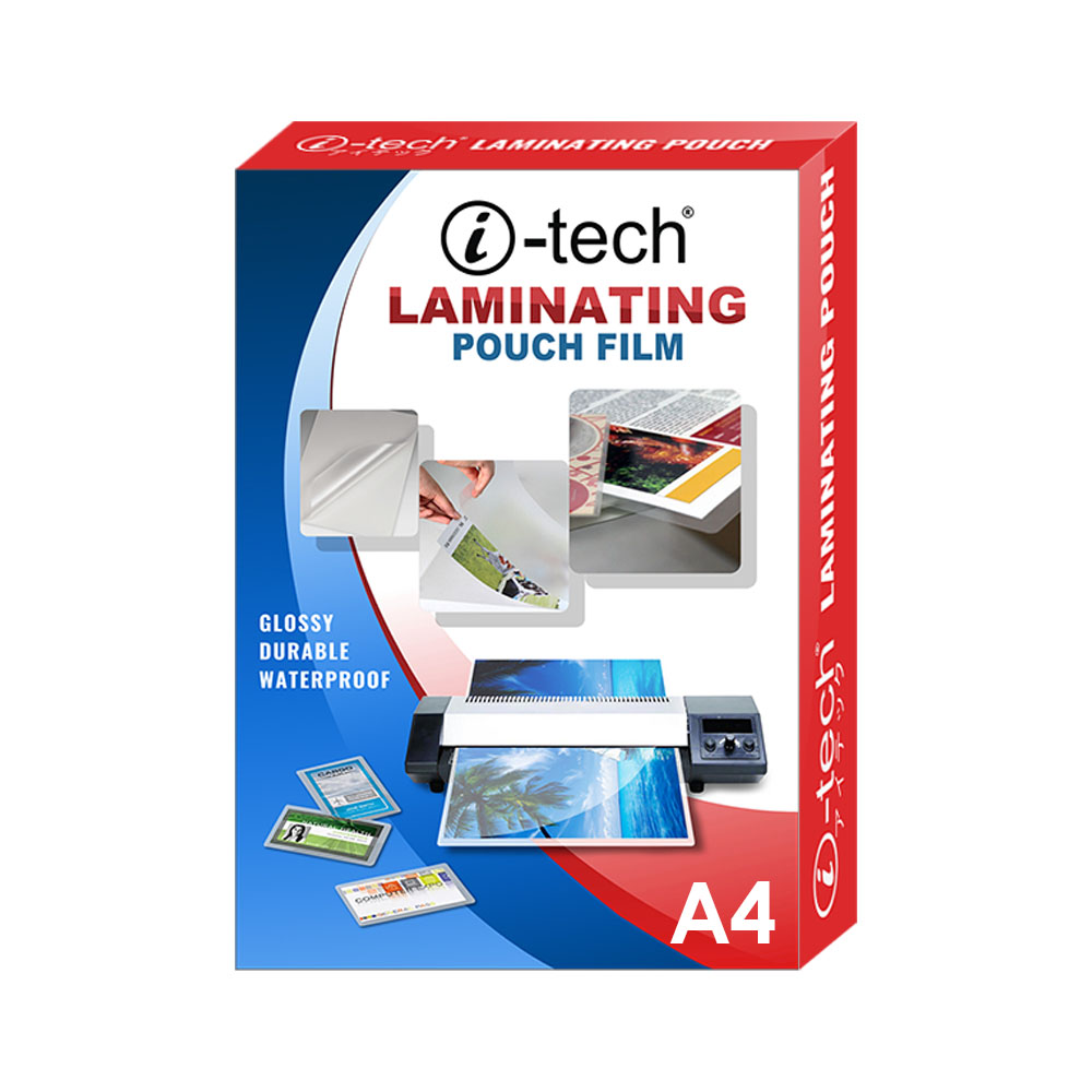 i tech laminating pouch film 250mic a4 216x303mm 100pcs